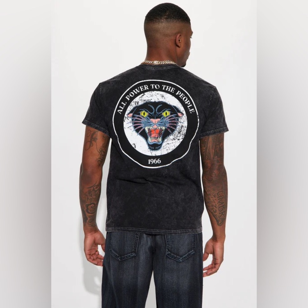 Graphic T-Shirt with Panther Design